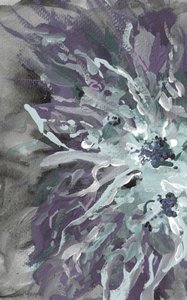 Purple Teal Floral Abstract by Lori Ann Folz