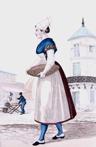 Traditional costume of St. Valery en Caux, engraved by Gatine c.1820