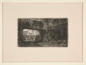 Courtyard with Passage by Louis Adolphe Hervier