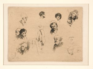 Various Sketches, heads