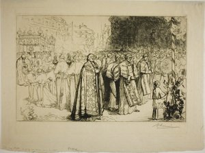 Re-entry of the Procession into Nantes Cathedral by Louis Auguste Lepère