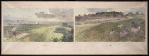Sketch for the Bagnolet Town Hall: Two views of the surroundings of Bagnolet (north and south)