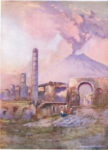 Pompeii: Vesuvius in the distance by Louis Burleigh Bruhl