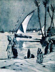 Carrying water from the Nile, Cairo, Egypt, 1928 by Louis Cabanes