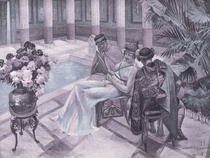 Titus and Gisippus, illustration from Decameron of Boccaccio published by Navarre Society 1930