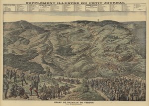 Panoramic view of the battlefield of Verdun, France, World War I by Louis Charles (after) Bombled