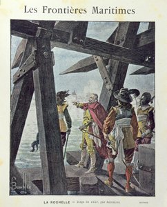 Armand-Jean du Plessis, Cardinal de Richelieu (1585-1642) at the Siege of La Rochelle in 1627, Cover of School Exercise Book c. 1894