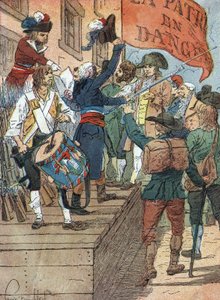 French Revolution wars: voluntary enlistments after the defeats of France in the war between revolutionary France and counter-revolutionary monarchies, the French assembly proclaims the Danger to the Homeland, 22nd July 1792) Illustration by Louis Charles