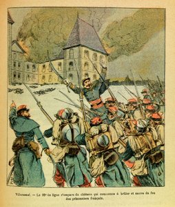 January 1871, In Villersexel, the 92nd de line seized the castle that began to burn and save from the fire of French (The Eastern Armee)