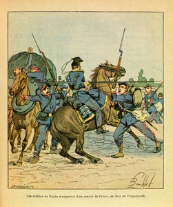 Les mobiles du Doubs seizes a convoy of flour in front of Voujeaucourt on 23 November 1870 (The Eastern Armee)
