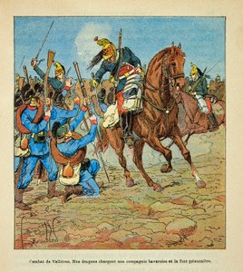 Battle of Vallieres in November 1870, French Dragons Charge a Bavarian Company and Make It Prisoner