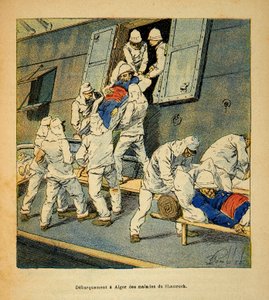 The War in Madagascar: Debarkment to Algiers in 1895 of the Sick Troops of the Hospital Ship the Shamrock from Madagascar by Louis Charles Bombled