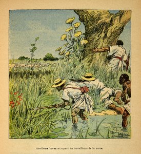 The War in Madagascar: Hovas Tirailleurs Attacking the Military Building a Road in 1895