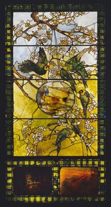Parakeets and Gold Fish Bowl