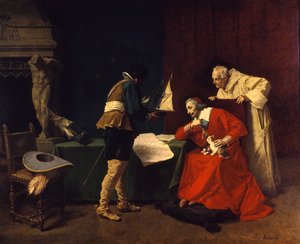 Richelieu Studies the Plans of Attack for the Siege of La Rochelle by Louis Debras