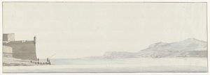 View of the Coast of Calabria from the Outer Corner of the Citadel of Messina (Voyage in Italy, Sicily, and Malta - 1778)
