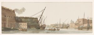 View of the Shipyard in the Galley Port in Malta by Louis Ducros