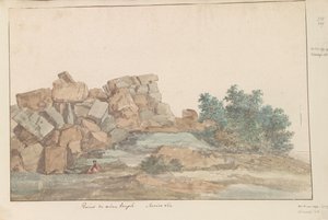 Ruins of the Temple of Zeus Olympus at Agrigento (Second View) (Voyage en Italie, en Sicile et à Malte - 1778) by Louis Ducros