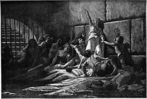 Engraving depicting Velleda, prophetess of the saplings, from a painting by Edouard Fournier in 1887 by Louis Edouard Paul Fournier