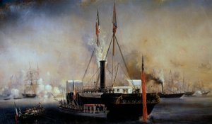 King Louis Philippe I and the Queen of the French meet Queen Victoria and Prince Albert who arrived at the Treport on September 2 by Louis Eugene Gabriel Isabey