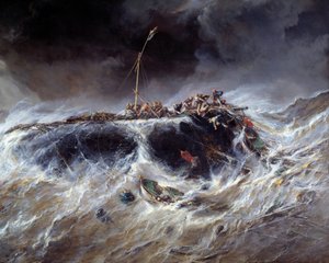 Sinking of the Three-Masted Ship Emily in 1823 by Louis Eugene Gabriel Isabey