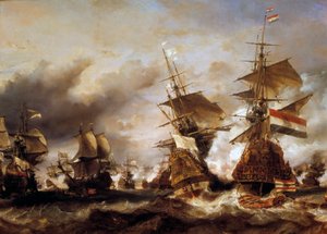 Battle of the Texel on 29/06/1694, victory of Jean Bart over the Dutch squadron of the Admiral of Friesland