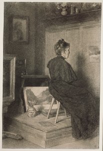 Mary Eysen in the Studio of Villa Holstein in Meran-Obermais