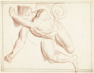 Study of a Male Nude Lying on His Side by Louis Fabritius Dubourg