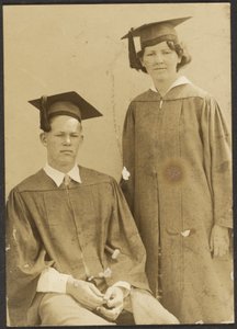Boy and Girl in Cap and Gown by Louis Fleckenstein