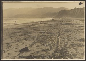 Coastline with Figures and Car by Louis Fleckenstein