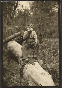Fleckenstein on a Log by Louis Fleckenstein