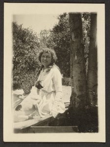 Florence Sitting with Dog by Louis Fleckenstein