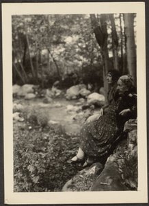 Florence and Mrs. Fleckenstein by Forest Stream by Louis Fleckenstein