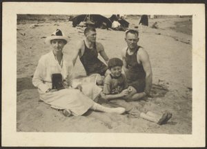 Group at Beach by Louis Fleckenstein