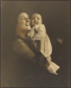 Mother and Baby in White Gown by Louis Fleckenstein