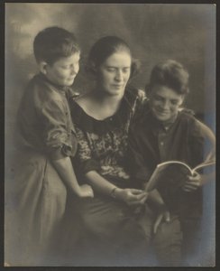 Mother and Sons with Book by Louis Fleckenstein