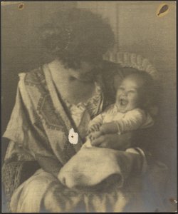 Mother in Embroidered Robe and Infant by Louis Fleckenstein