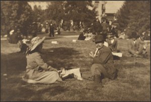 Park Scene, Possibly Self-Portrait by Louis Fleckenstein