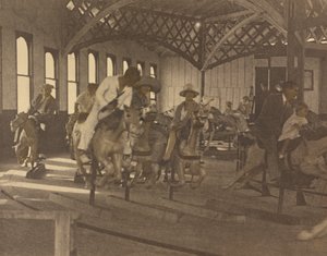 People Riding on a Carousel by Louis Fleckenstein