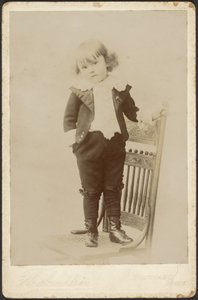 Portrait of Child Standing on Chair by Louis Fleckenstein