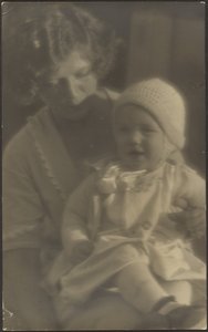 Portrait of Mother Holding Baby in Lap by Louis Fleckenstein