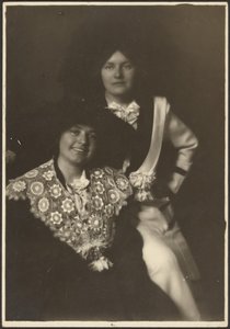 Portrait of Two Women in Ornate Outfits by Louis Fleckenstein