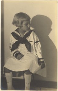 Portrait of a Girl in Sailor Suit with Shadow by Louis Fleckenstein