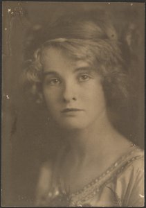 [Portrait of a Woman Holding Bouquet with Fern]