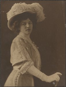 Portrait of a Woman Standing with Umbrella by Louis Fleckenstein