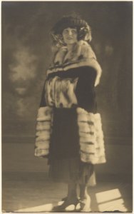Portrait of a Woman in Fur Coat with Muff