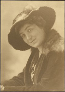 Portrait of a Woman in Fur Hat by Louis Fleckenstein