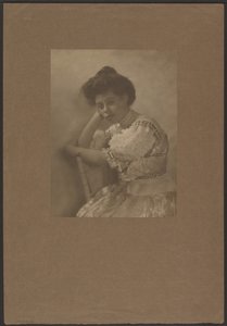 Portrait of a Woman in Satin Dress by Louis Fleckenstein