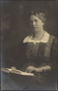 Portrait of a Woman with Open Book by Louis Fleckenstein