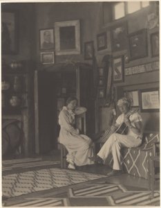 Woman Listening to a Man Playing Guitar by Louis Fleckenstein